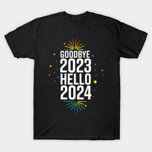 Goodbye 2023 Hello 2024 LBGTQ New Years design T-Shirt